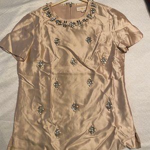 Tory Burch SILK  cream beaded top